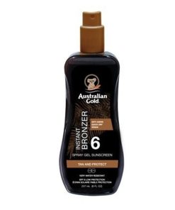 Australian Gold SPF 6 Spray Gel + Bronzer 237ml NEW
