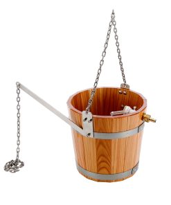 Schwalleimer aus Holz mit Aufhängekette