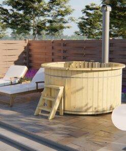 Hottub mit eingebautem Holzofen aus Edelstahl