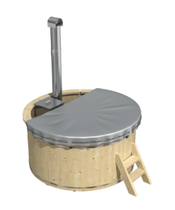 Hottub mit eingebautem Holzofen aus Edelstahl