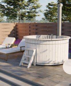 Hottub mit eingebautem Holzofen aus Edelstahl