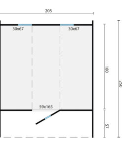 Saunafass Thermo wood ø205 cm, länge 250 cm