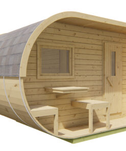Sauna, oval Fichte, unbehandelt, 400x240 cm