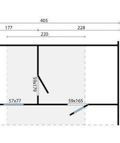 Sauna, oval Fichte, unbehandelt, 400x240 cm