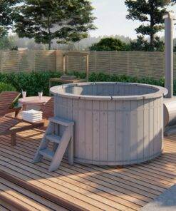 Hottub mit Außen-Holzofen aus Edelstahl
