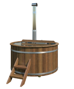 Hottub mit eingebautem Holzofen aus Edelstahl Ø180 cm Thermowood