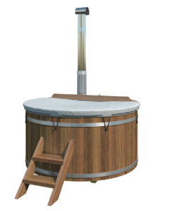 Hottub mit eingebautem Holzofen aus Edelstahl Ø180 cm Thermowood