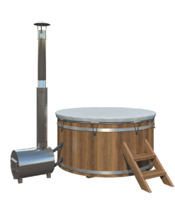 Hottub mit Außen-Holzofen aus Edelstahl Ø180 cm Thermowood