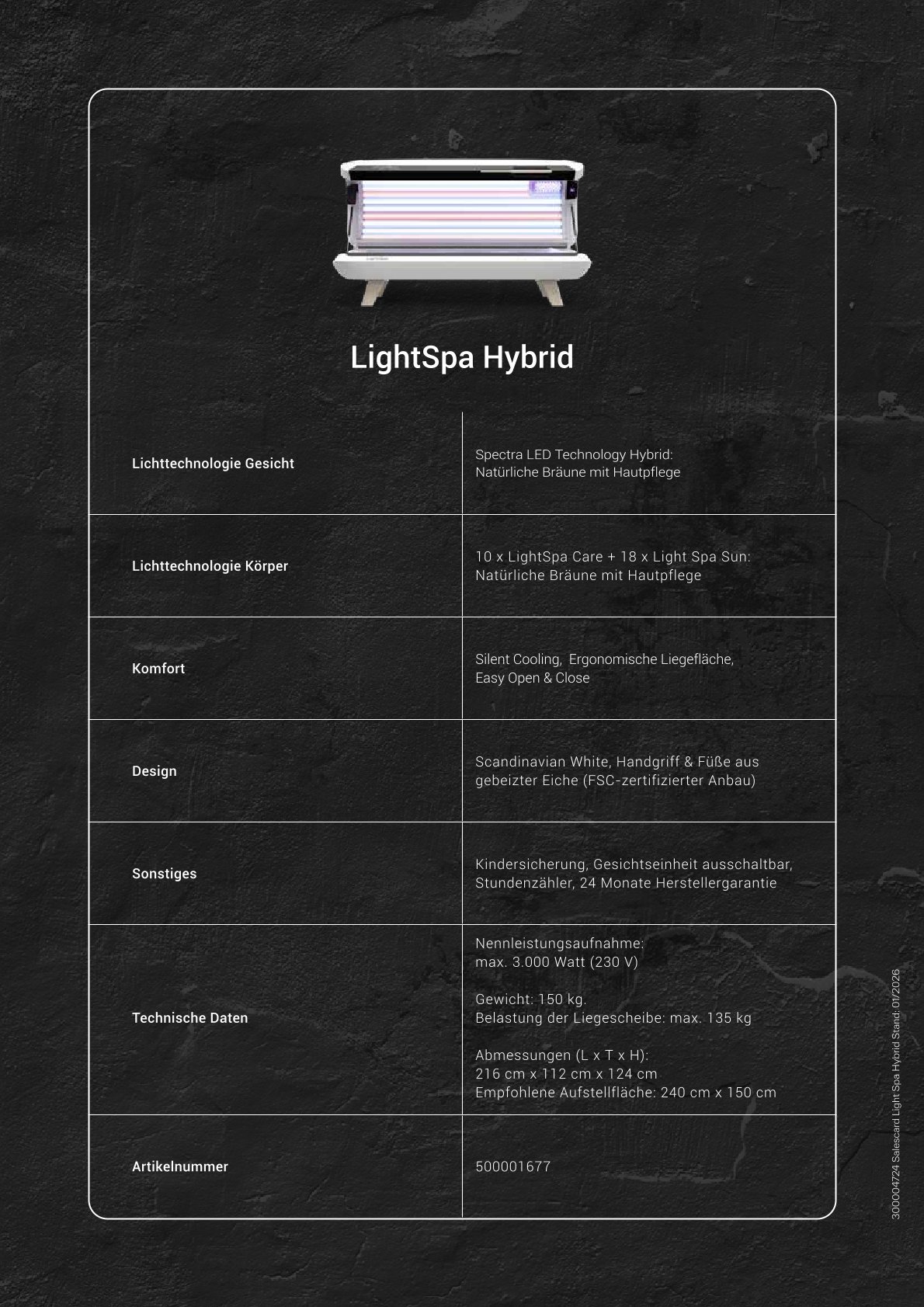 Light Spa Hybrid Info Datenblatt